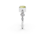 White gold Fancy Yellow Princess  Cut Diamond Milgrain Marquise Band with Prong Setting_5
