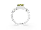 White gold Fancy Yellow Princess  Cut Diamond Milgrain Marquise Band with Prong Setting_6