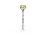 White gold Fancy Yellow Princess  Cut Diamond Pavé Band Ring with Four-Prong Setting_2