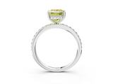 White gold Fancy Yellow Princess  Cut Diamond Pavé Band Ring with Four-Prong Setting_3
