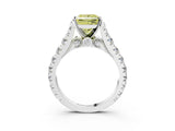 White gold Fancy Yellow Princess  Cut Diamond Pavé Band Solitaire with Four-Prong Setting_18