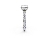 White gold Fancy Yellow Princess  Cut Diamond Pavé Band with Four-Prong Setting_2