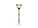 White gold Fancy Yellow Princess  Cut Diamond Pavé Band with Four-Prong Setting_38
