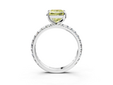 White gold Fancy Yellow Princess  Cut Diamond Pavé Band with Four-Prong Setting_3
