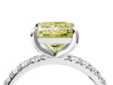 White gold Fancy Yellow Princess  Cut Diamond Pavé Band with Four-Prong Setting_40