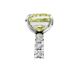 White gold Fancy Yellow Princess  Cut Diamond Pavé Band with Four-Prong Setting_5