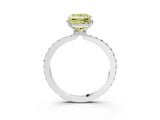 White gold Fancy Yellow Princess Cut Diamond Pavé Engagement Ring with Round  Accents and Prong Setting_20