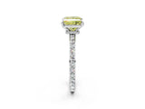 White gold Fancy Yellow Princess Cut Diamond Pavé Engagement Ring with Round  Accents and Prong Setting_55