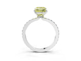 White gold Fancy Yellow Princess Cut Diamond Pavé Engagement Ring with Round  Accents and Prong Setting_56