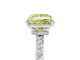 White gold Fancy Yellow Princess Cut Diamond Pavé Engagement Ring with Round  Accents and Prong Setting_58