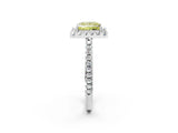 White gold Fancy Yellow Princess Cut Diamond Pavé Halo Ring with Four-Prong Setting_43