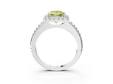 White gold Fancy Yellow Princess Cut Diamond Pavé Halo Ring with Four-Prong Setting_44