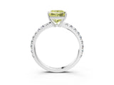 White gold Fancy Yellow Princess Cut Diamond Pavé Solitaire Engagement Ring with Four-Prong Setting_32