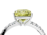 White gold Fancy Yellow Princess Cut Diamond Pavé Solitaire Engagement Ring with Four-Prong Setting_33