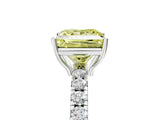 White gold Fancy Yellow Princess Cut Diamond Pavé Solitaire Engagement Ring with Four-Prong Setting_34