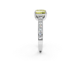 White gold Fancy Yellow Princess  Cut Diamond Pave Band with Four-Prong Setting_2