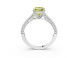 White gold Fancy Yellow Princess  Cut Diamond Pave Band with Four-Prong Setting_3