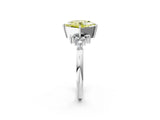 White gold Fancy Yellow Princess Cut Diamond Ring with Side Stones and Four-Prong Setting_81