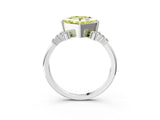 White gold Fancy Yellow Princess Cut Diamond Ring with Side Stones and Four-Prong Setting_83