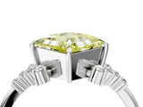 White gold Fancy Yellow Princess Cut Diamond Ring with Side Stones and Four-Prong Setting_84