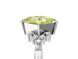 White gold Fancy Yellow Princess Cut Diamond Ring with Side Stones and Four-Prong Setting_85