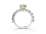 White gold Fancy Yellow Princess Cut Diamond Side Stone Engagement Ring with Four-Prong Setting_64