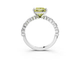 White gold Fancy Yellow Princess Cut Diamond Side Stone Solitaire Ring with Round  and Four-Prong Setting_27