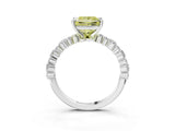 White gold Fancy Yellow Princess Cut Diamond Side Stone Solitaire Ring with Round  and Four-Prong Setting_80
