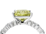 White gold Fancy Yellow Princess Cut Diamond Side Stone Solitaire Ring with Round  and Four-Prong Setting_81