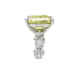 White gold Fancy Yellow Princess Cut Diamond Side Stone Solitaire Ring with Round  and Four-Prong Setting_82