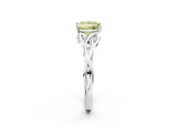 White gold Fancy Yellow Princess Cut Diamond Solitaire Celtic Knot Ring with Four-Prong Setting_43