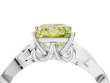 White gold Fancy Yellow Princess Cut Diamond Solitaire Celtic Knot Ring with Four-Prong Setting_45