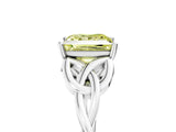 White gold Fancy Yellow Princess Cut Diamond Solitaire Celtic Knot Ring with Four-Prong Setting_46