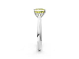 White gold Fancy Yellow Princess Cut Diamond Solitaire Engagement Ring with Cathedral Setting and Four-Prong Mount_28