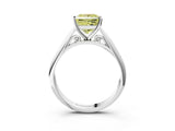 White gold Fancy Yellow Princess Cut Diamond Solitaire Engagement Ring with Cathedral Setting and Four-Prong Mount_29