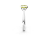 White gold Fancy Yellow Princess Cut Diamond Solitaire Engagement Ring with Cathedral Setting and Four-Prong Mount_55