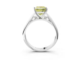 White gold Fancy Yellow Princess Cut Diamond Solitaire Engagement Ring with Cathedral Setting and Four-Prong Mount_56