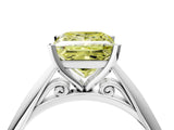 White gold Fancy Yellow Princess Cut Diamond Solitaire Engagement Ring with Cathedral Setting and Four-Prong Mount_57