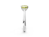 White gold Fancy Yellow Princess Cut Diamond Solitaire Engagement Ring with Cathedral Setting and Four-Prong Mount_75