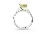 White gold Fancy Yellow Princess Cut Diamond Solitaire Engagement Ring with Cathedral Setting and Four-Prong Mount_76