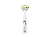 White gold Fancy Yellow Princess Cut Diamond Solitaire Engagement Ring with Cathedral Setting and Four-Prong Mount_94