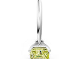 White gold Fancy Yellow Princess Cut Diamond Solitaire Engagement Ring with Classic Band and Four-Prong Setting_12