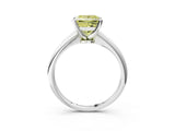 White gold Fancy Yellow Princess Cut Diamond Solitaire Engagement Ring with Classic Band and Four-Prong Setting_15