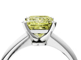 White gold Fancy Yellow Princess Cut Diamond Solitaire Engagement Ring with Classic Band and Four-Prong Setting_16