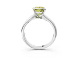 White gold Fancy Yellow Princess Cut Diamond Solitaire Engagement Ring with Classic Band and Four-Prong Setting_31