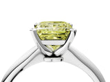 White gold Fancy Yellow Princess Cut Diamond Solitaire Engagement Ring with Classic Band and Four-Prong Setting_32