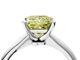 White gold Fancy Yellow Princess Cut Diamond Solitaire Engagement Ring with Classic Band and Four-Prong Setting_52