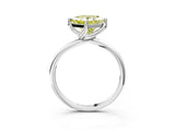 White gold Fancy Yellow Princess Cut Diamond Solitaire Engagement Ring with Four-Prong Setting and Classic Band_23