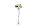 White gold Fancy Yellow Princess Cut Diamond Solitaire Engagement Ring with Four-Prong Setting and Classic Band_34