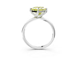 White gold Fancy Yellow Princess Cut Diamond Solitaire Engagement Ring with Four-Prong Setting and Classic Band_35